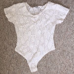 white lace bodysuit